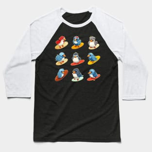 Surfing Birds Baseball T-Shirt